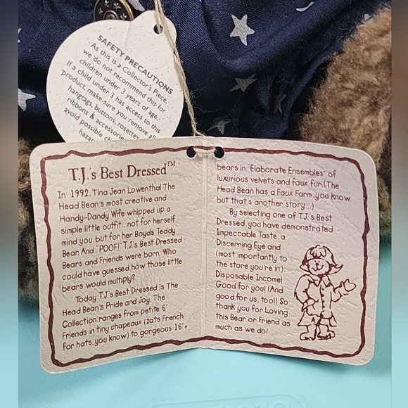 RARE Boyds Bears Bess Bearman 8” “Libearty” Stars Patriotic Plush with Tags - Picture 11 of 11